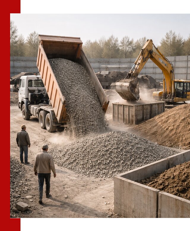 Доставка нерудных материалов с погрузкой и разгрузкой в Ростове-на-Дону