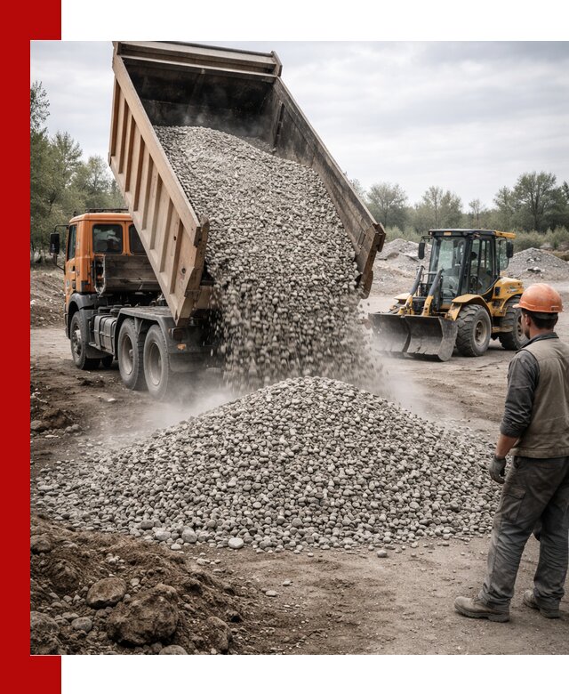 Доставка щебня в Ростове-на-Дону крупными и мелкими фракциями