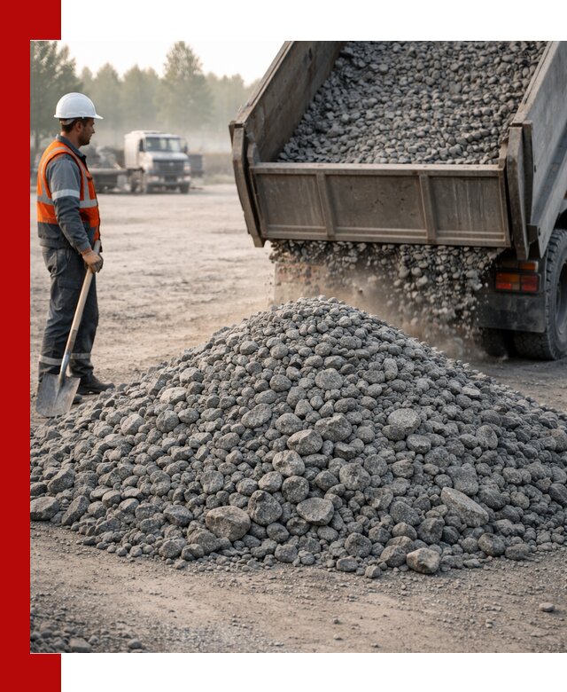 Гранитный щебень фракции 100–201 для строительства в Ростове-на-Дону