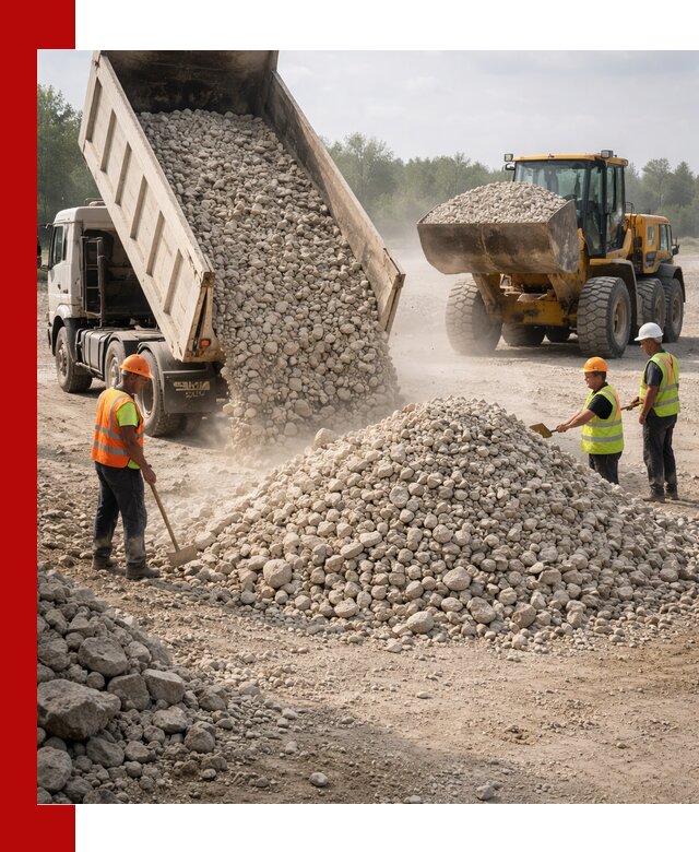Доставка известнякового щебня фр. 40-70 в Ростове-на-Дону