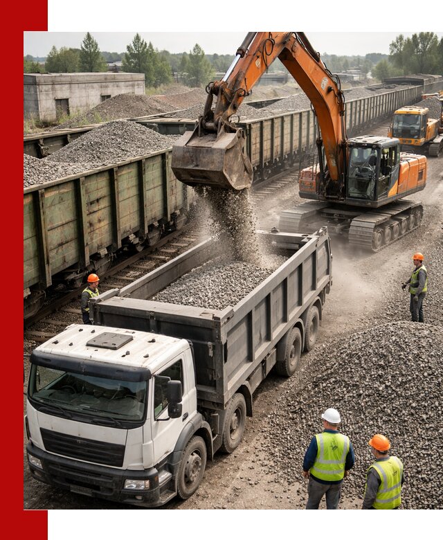 Железнодорожный щебень фракция 25–60 для поставок в Ростове-на-Дону