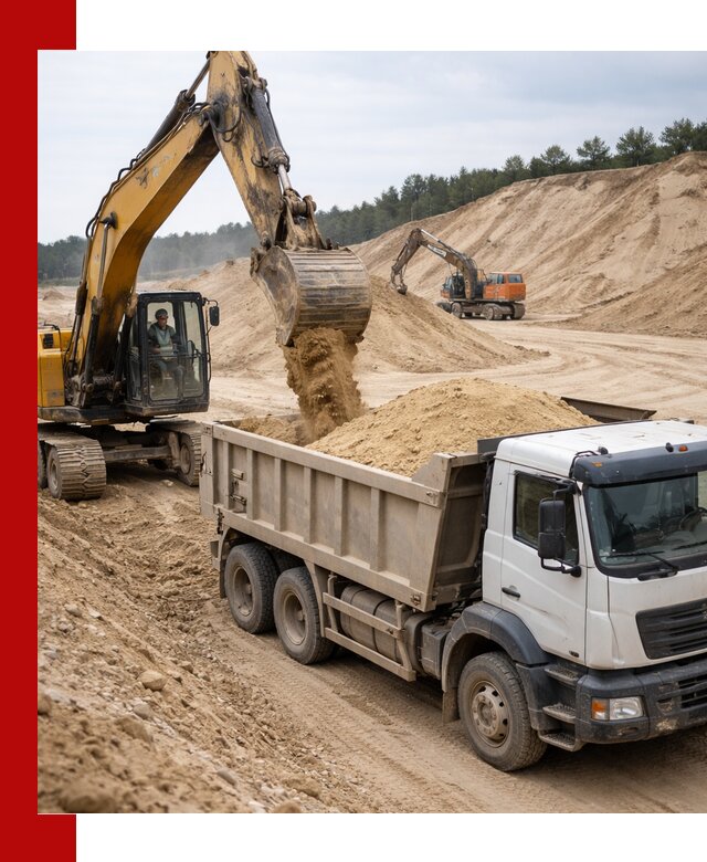 Доставка карьерного песка с самосвалами и разгрузкой в Ростове-на-Дону