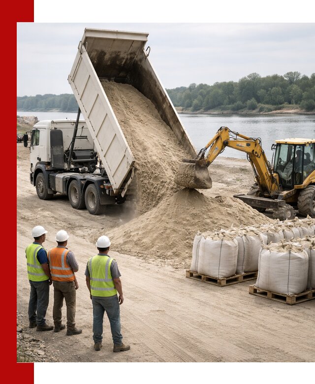Доставка речного песка в Ростове-на-Дону самосвалами и погрузкой