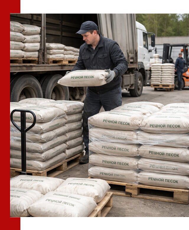 Речной песок в мешках с доставкой в Ростове-на-Дону