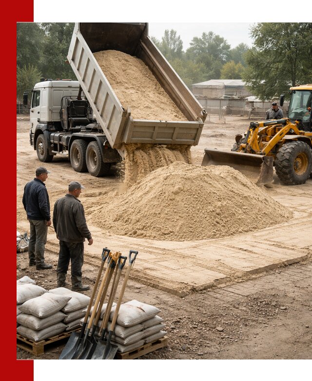 Доставка мытого песка в Ростове-на-Дону с самосвалами по выгодной цене