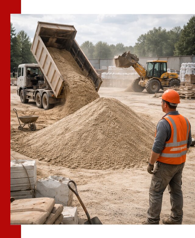 Доставка строительного песка с самосвалом в Ростове-на-Дону