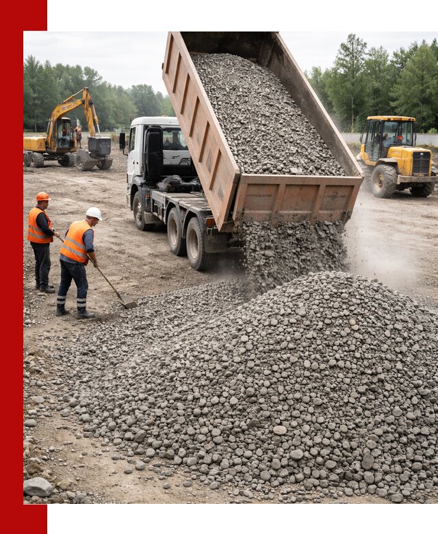 Доставка гравия фракции 40-70 в Ростове-на-Дону оптом и в розницу