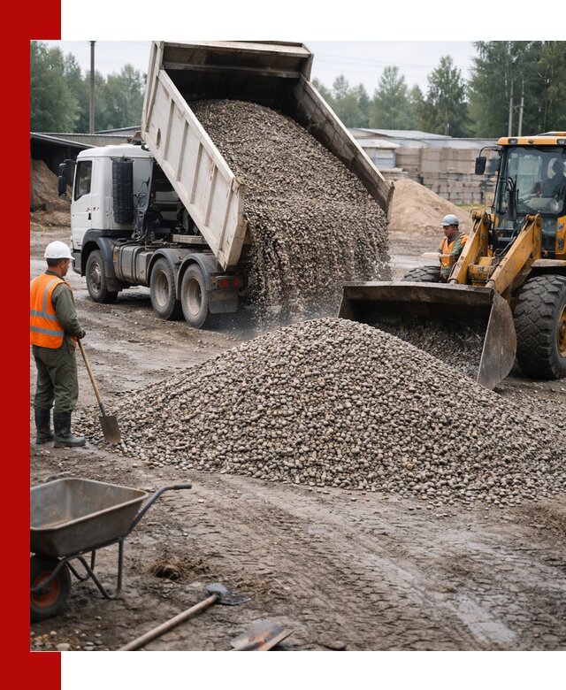 Мытый гравий с доставкой в Ростове-на-Дону от карьера до участка