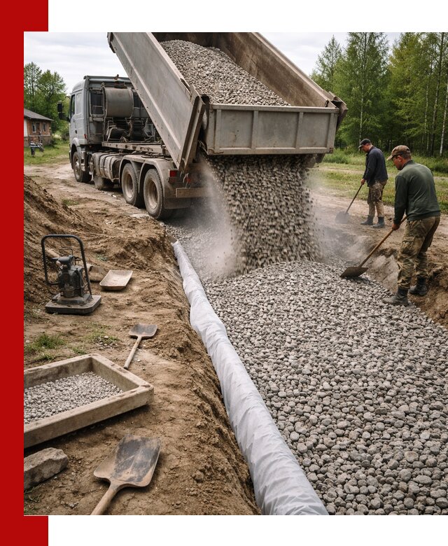 Гравий для дренажа с доставкой в Ростове-на-Дону качественный и недорогой