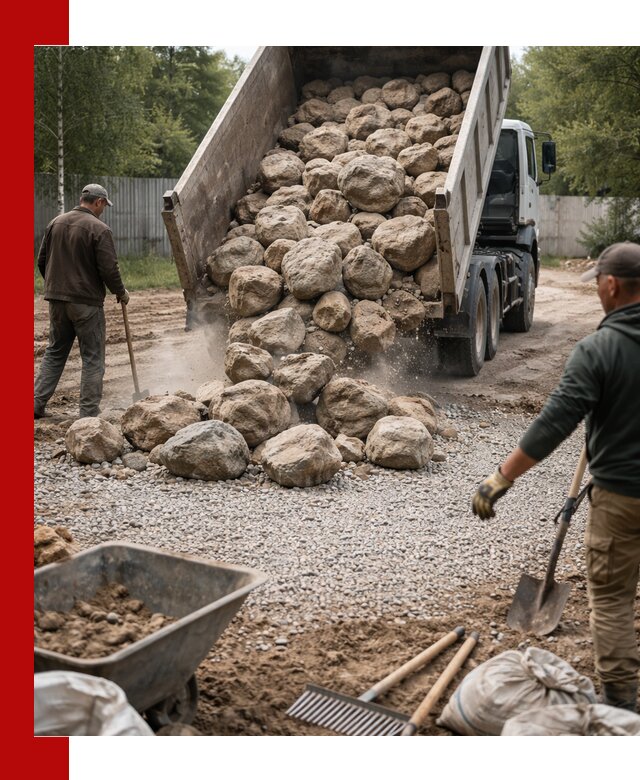Доставка и укладка булыжника в Ростове-на-Дону