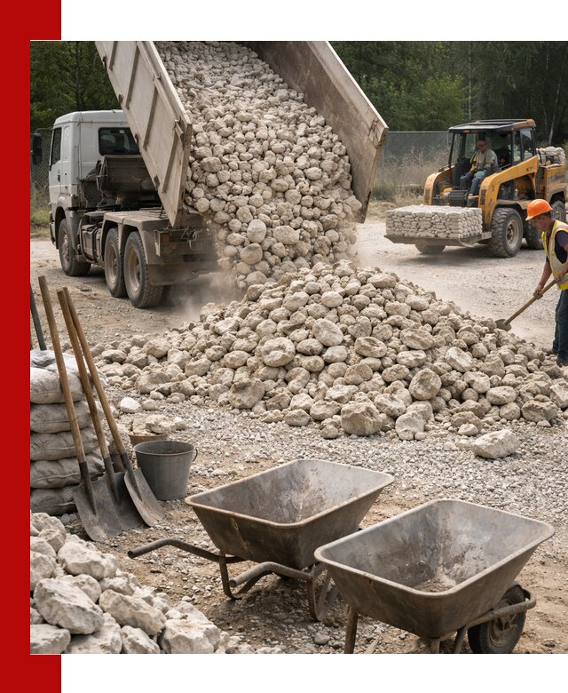 Доставка и продажа бутового известнякового камня в Ростове-на-Дону