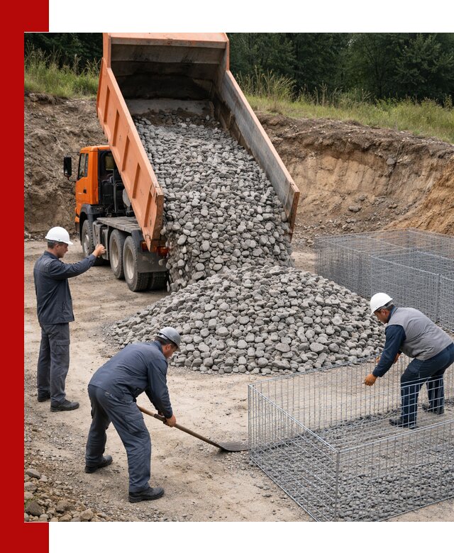 Камень для габионов с доставкой в Ростове-на-Дону быстро и надёжно