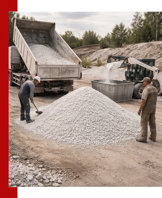 Доставка и продажа белой мраморной крошки в Ростове-на-Дону