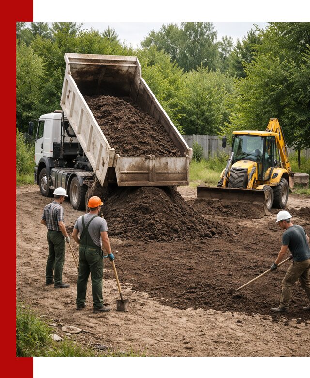 Доставка и укладка грунта для выравнивания участка в Ростове-на-Дону