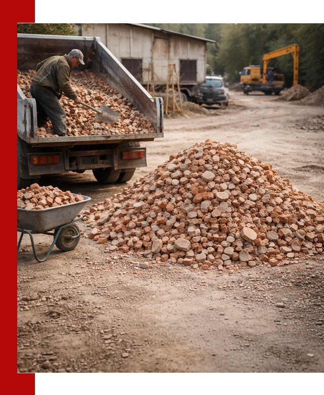 Доставка и подушка из боя кирпича с разгрузкой в Ростове-на-Дону