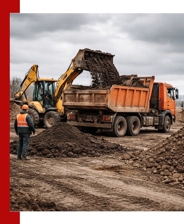 Вывоз грунта и строительного мусора в Ростове-на-Дону грузовыми самосвалами