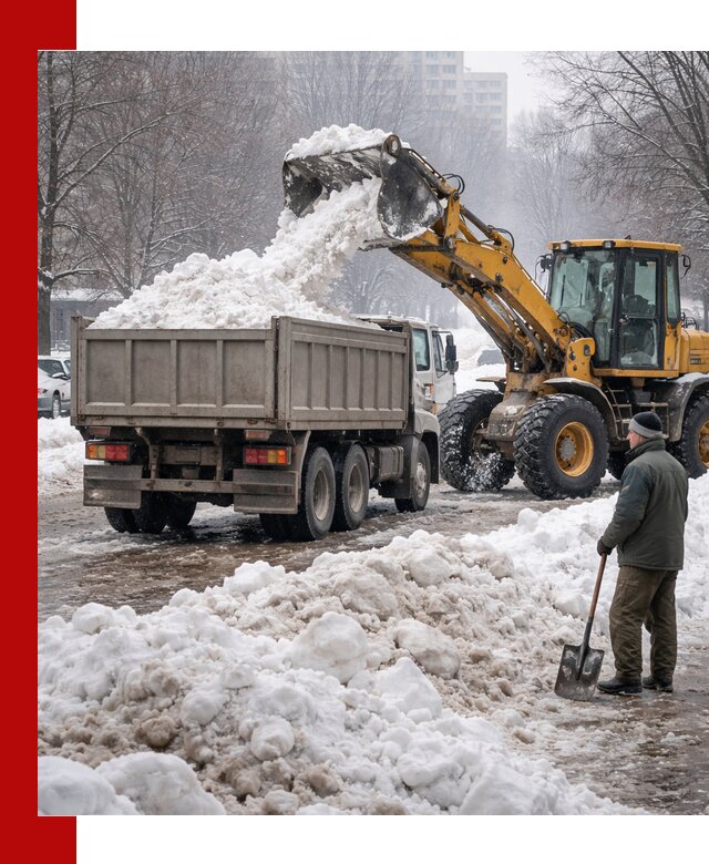 Вывоз снега грузовой техникой в Ростове-на-Дону оперативно и чисто