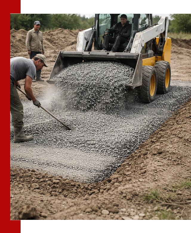 Устройство щебеночной подушки в Ростове-на-Дону для дорог и фундаментов